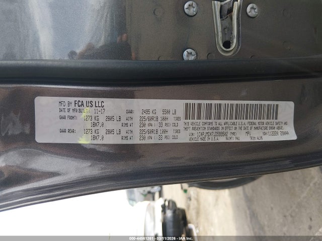 Aukcja sprzedaży 2018 Jeep Cherokee Limited 4x4, vin: 1C4PJMDX7JD599502, numer aukcji: 44561261