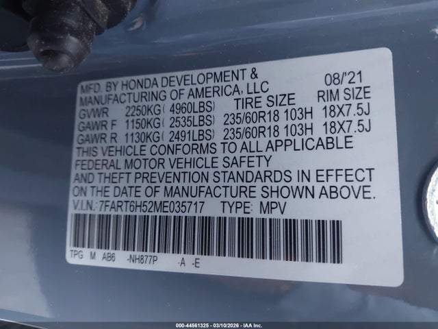 7FART6H52ME035717 Honda Cr-v Hybrid Ex