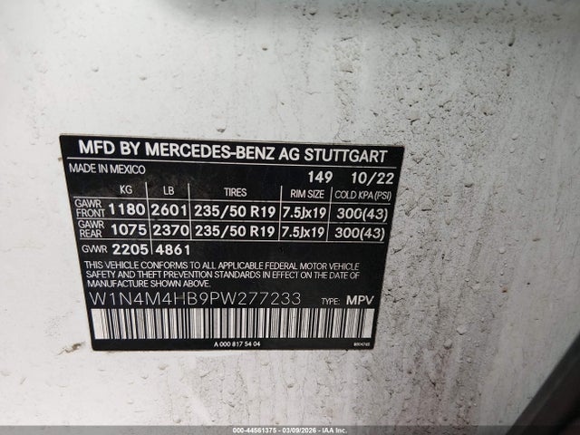 Продажа на аукционе авто 2023 Mercedes-benz Glb 250 4matic, vin: W1N4M4HB9PW277233, номер лота: 44561375