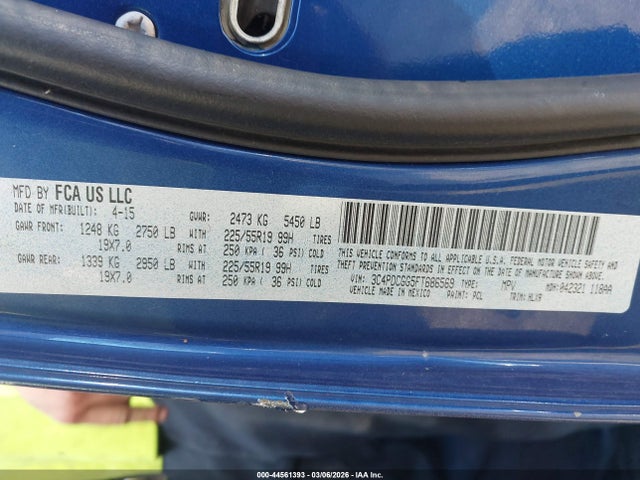 44561393 :رقم المزاد ، 3C4PDCGG5FT686569 vin ، 2015 Dodge Journey Crossroad مزاد بيع