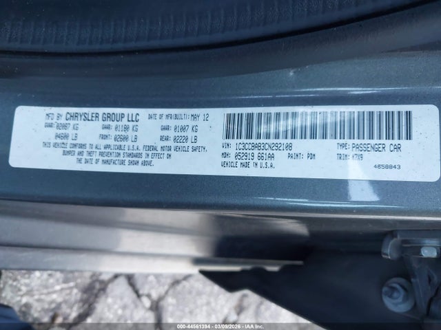 2012 CHRYSLER 200 1C3CCBAB3CN292108 Photo 8