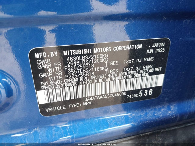 2025 MITSUBISHI ECLIPSE CROSS JA4ATWAA5SZ045000 Photo 8