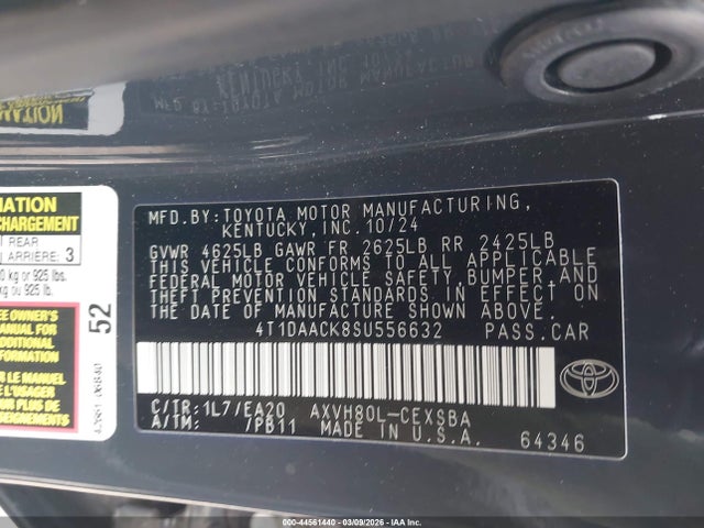 Toyota CAMRY SE 2025 4T1DAACK8SU556632 Image 9