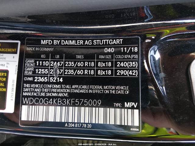 WDC0G4KB3KF575009 Mercedes-Benz Glc 300 4matic