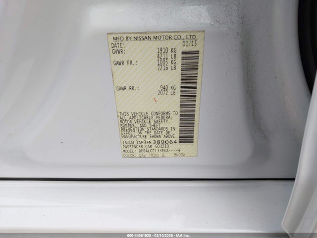 1N4AL3AP3FN389064 Nissan Altima 2.5 S