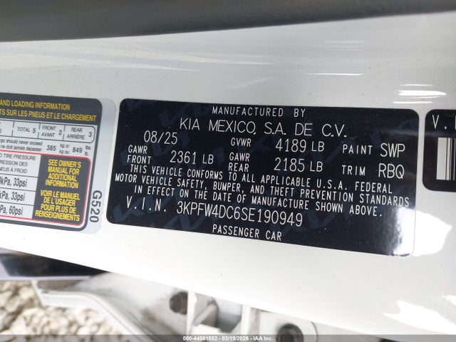 KIA K4 Gt-line Turbo 2025 3KPFW4DC6SE190949 Image 9