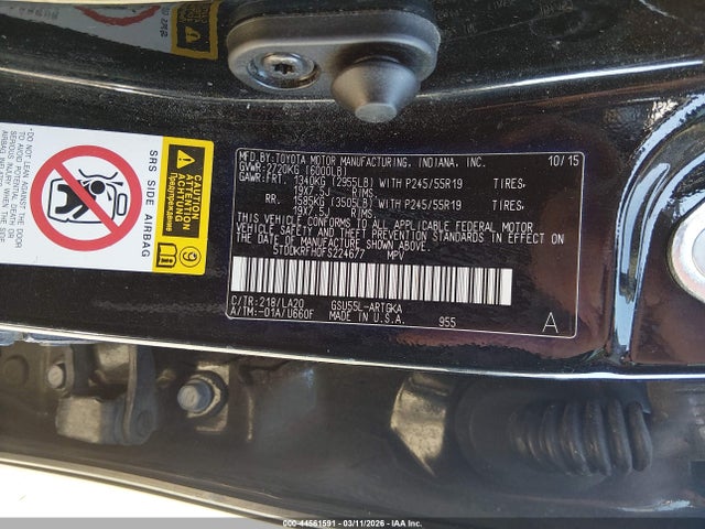 2015 TOYOTA HIGHLANDER 5TDDKRFH0FS224677 Photo 8