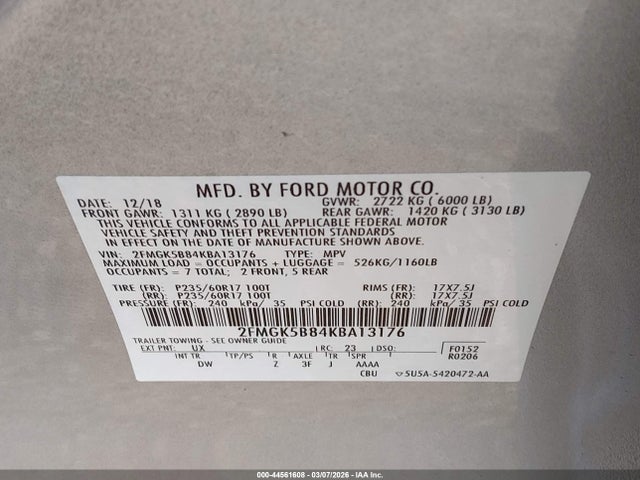 Ford FLEX SE 2019 2FMGK5B84KBA13176 Image 9
