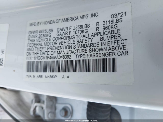 1HGCV1F46MA048392 Honda Accord Sport Special Edition