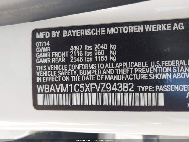 WBAVM1C5XFVZ94382 BMW X1 Sdrive28i