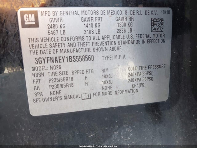 2011 CADILLAC SRX 3GYFNAEY1BS558560 Photo 8