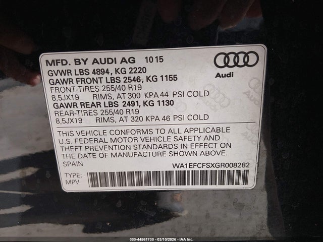 2016 AUDI Q3 WA1EFCFSXGR008282 Photo 8