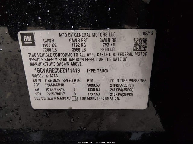 2014 CHEVROLET SILVERADO 1500 1GCVKREC6EZ111419 Photo 8