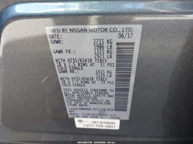 5N1DL0MN8HC552639 Infiniti QX60