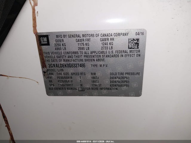 Chevrolet Equinox Ltz 2016 2GNALDEK0G6327486 Image 9