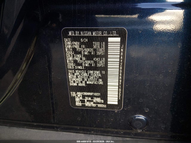 Nissan Armada Sl 4wd 2024 JN8AY2BD6R9710221 Image 9