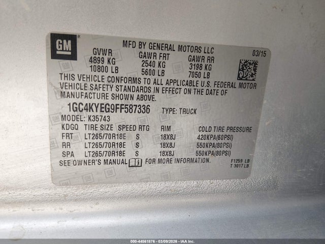Chevrolet Silverado 3500hd Wt 2015 1GC4KYEG9FF587336 Image 8