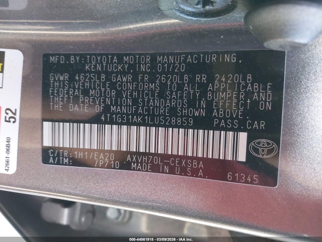 4T1G31AK1LU528859 Toyota Camry Se Hybrid