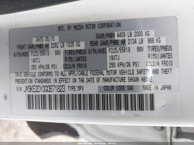 JM3KE2DY0G0671823 Mazda Cx-5 Grand Touring