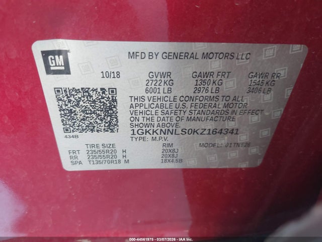 1GKKNNLS0KZ164341 GMC Acadia Slt-2
