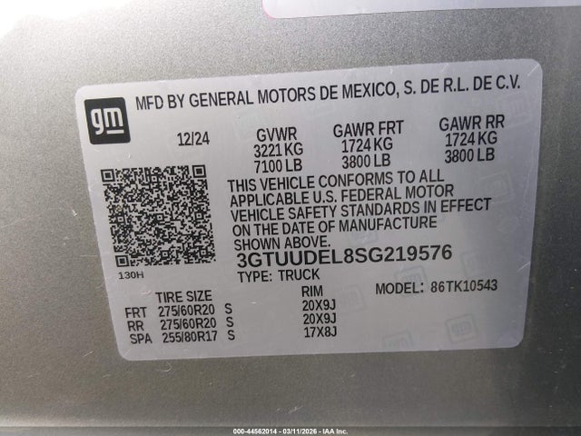 3GTUUDEL8SG219576 GMC Sierra 1500 4wd Short Box Slt