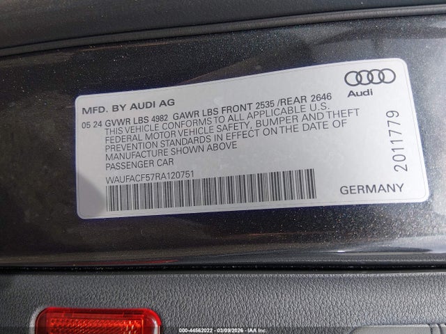 2024 AUDI A5 SPORTBACK WAUFACF57RA120751 Photo 8