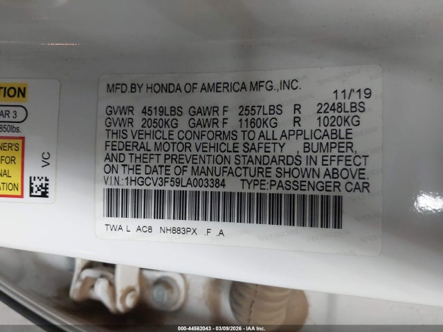 2020 HONDA ACCORD HYBRID 1HGCV3F59LA003384 Photo 8