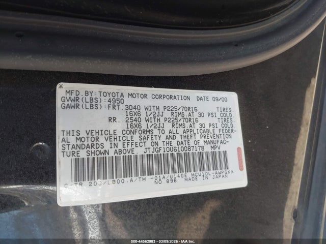 Продажа на аукционе авто 2001 Lexus Rx 300, vin: JTJGF10U610087178, номер лота: 44562083