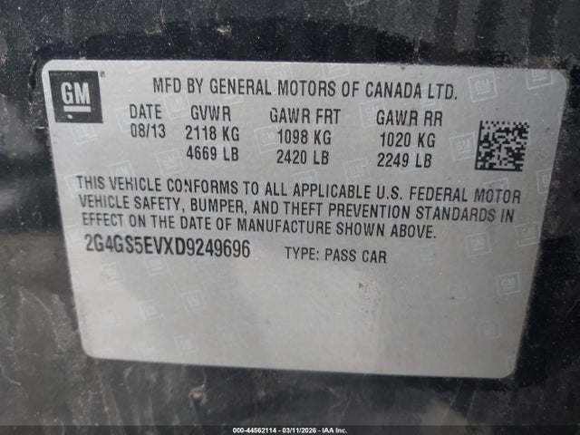 Продаж на аукціоні авто 2013 Buick Regal Turbo - Premium 1, vin: 2G4GS5EVXD9249696, номер лоту: 44562114