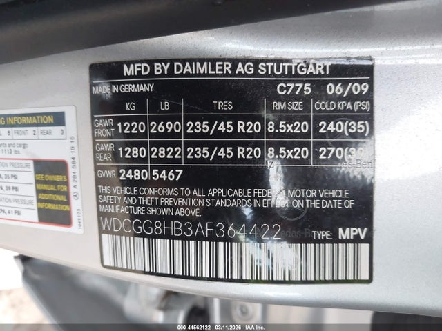 Aukcja sprzedaży 2010 Mercedes-benz Glk 350 4matic, vin: WDCGG8HB3AF364422, numer aukcji: 44562122