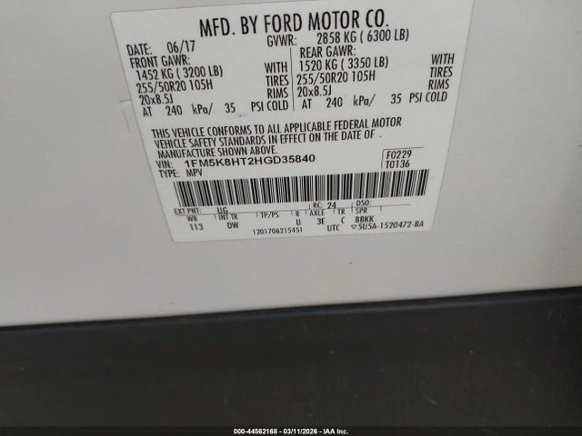 Ford Explorer Platinum 2017 1FM5K8HT2HGD35840 Image 9