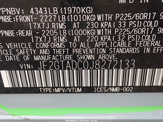 2018 SUBARU CROSSTREK JF2GTADC0J8272133 Photo 8