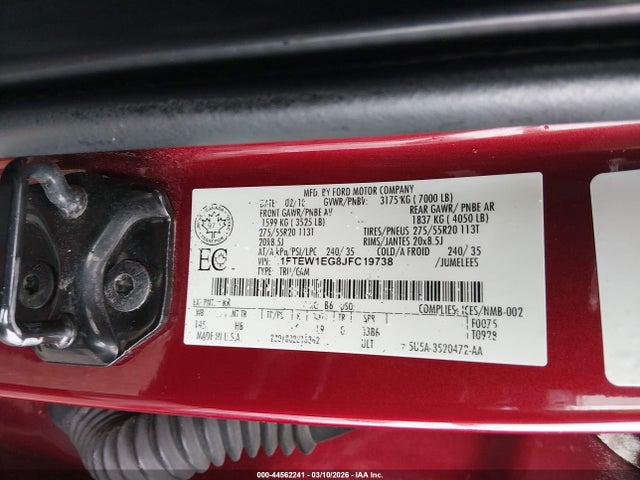 Ford F-150 Lariat 2018 1FTEW1EG8JFC19738 Image 9
