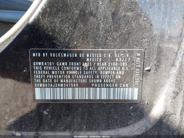 Продаж на аукціоні авто 2017 Volkswagen Jetta 1.4t Se, vin: 3VWB67AJ2HM341588, номер лоту: 44562252