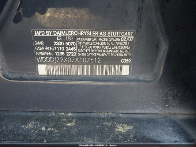 2007 MERCEDES-BENZ CLS 550 WDDDJ72X07A107612 Photo 8