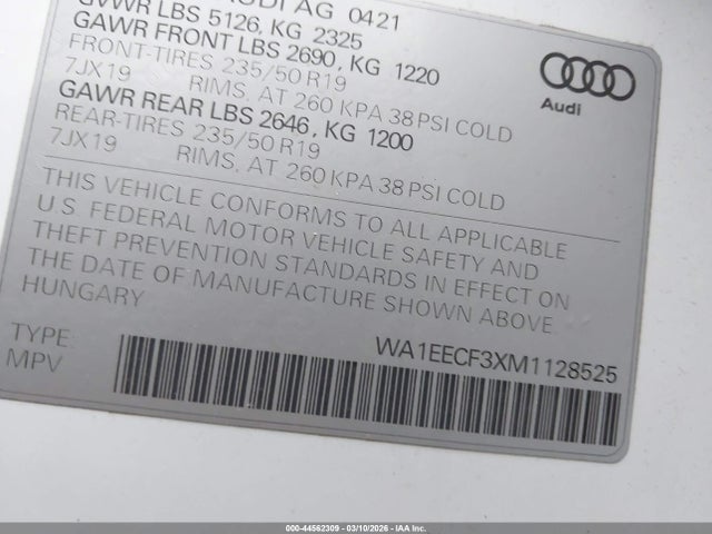 2021 AUDI Q3 WA1EECF3XM1128525 Photo 8