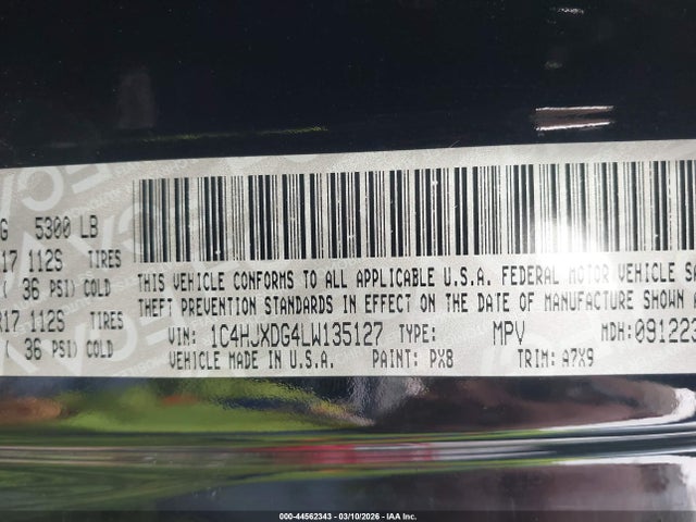 2020 JEEP WRANGLER UNLIMITED 1C4HJXDG4LW135127 Photo 8