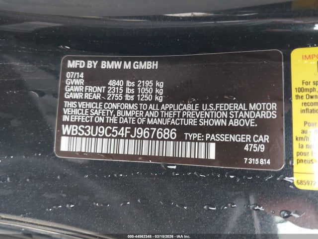 2015 BMW M4 WBS3U9C54FJ967686 Photo 8