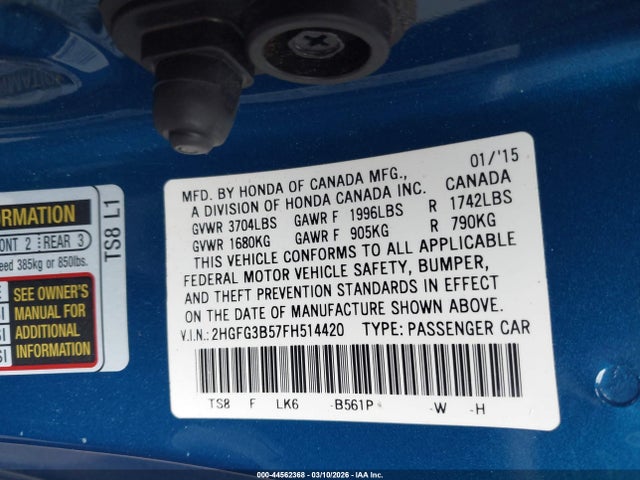 2HGFG3B57FH514420 Honda Civic Lx