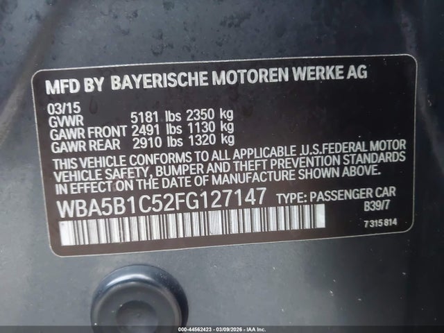 WBA5B1C52FG127147 BMW 535i