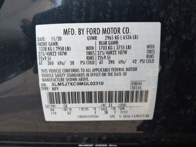 Lincoln Aviator Reserve 2021 5LM5J7XC9MGL02310 Image 9