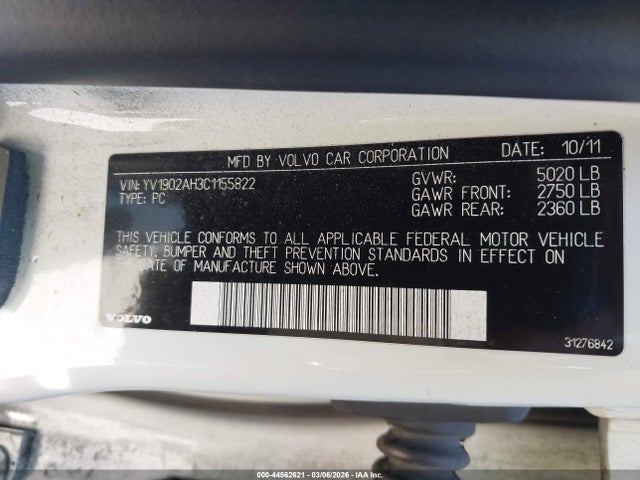 2012 VOLVO S80 YV1902AH3C1155822 Photo 8