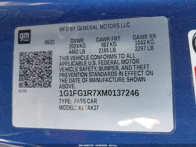 1G1FG1R7XM0137246 Chevrolet Camaro Rwd 2ss