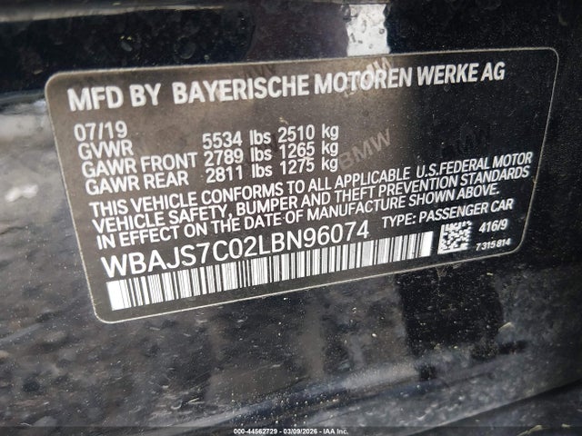 2020 BMW M550I WBAJS7C02LBN96074 Photo 8