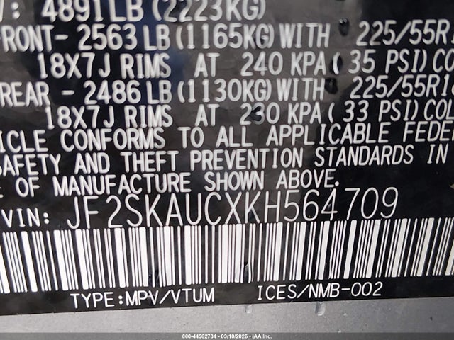 Subaru Forester Limited 2019 JF2SKAUCXKH564709 Image 9