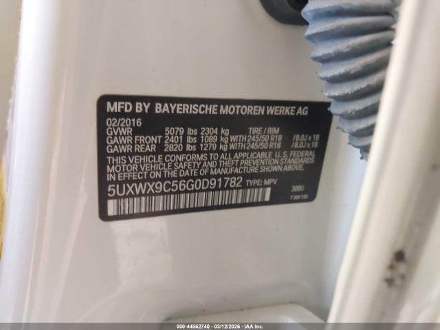 Продажа на аукционе авто 2016 Bmw X3 Xdrive28i, vin: 5UXWX9C56G0D91782, номер лота: 44562740