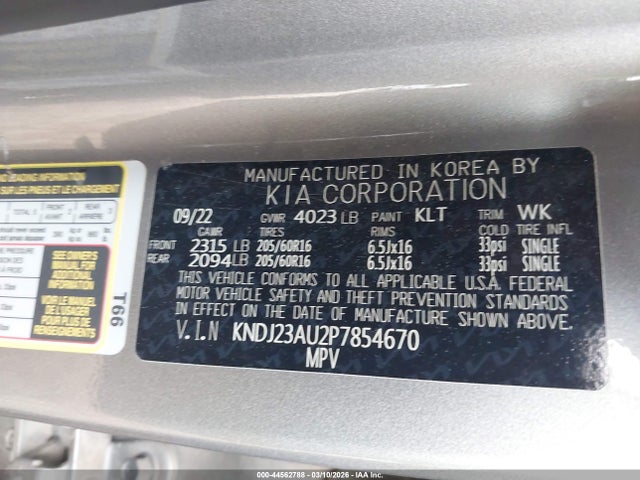 KNDJ23AU2P7854670 KIA SOUL LX