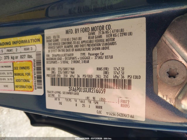 Ford Fusion Hybrid Se 2018 3FA6P0LUXJR216059 Image 9