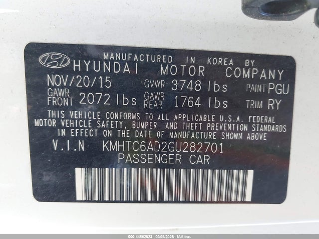Hyundai Veloster 2016 KMHTC6AD2GU282701 Image 9