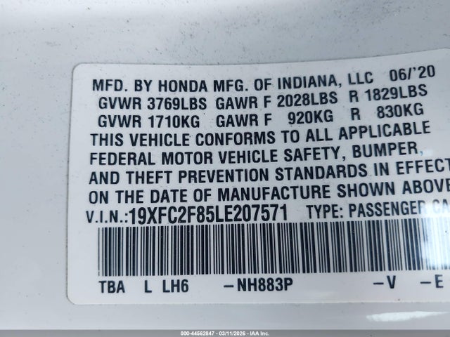 Honda Civic Sport 2020 19XFC2F85LE207571 Image 9
